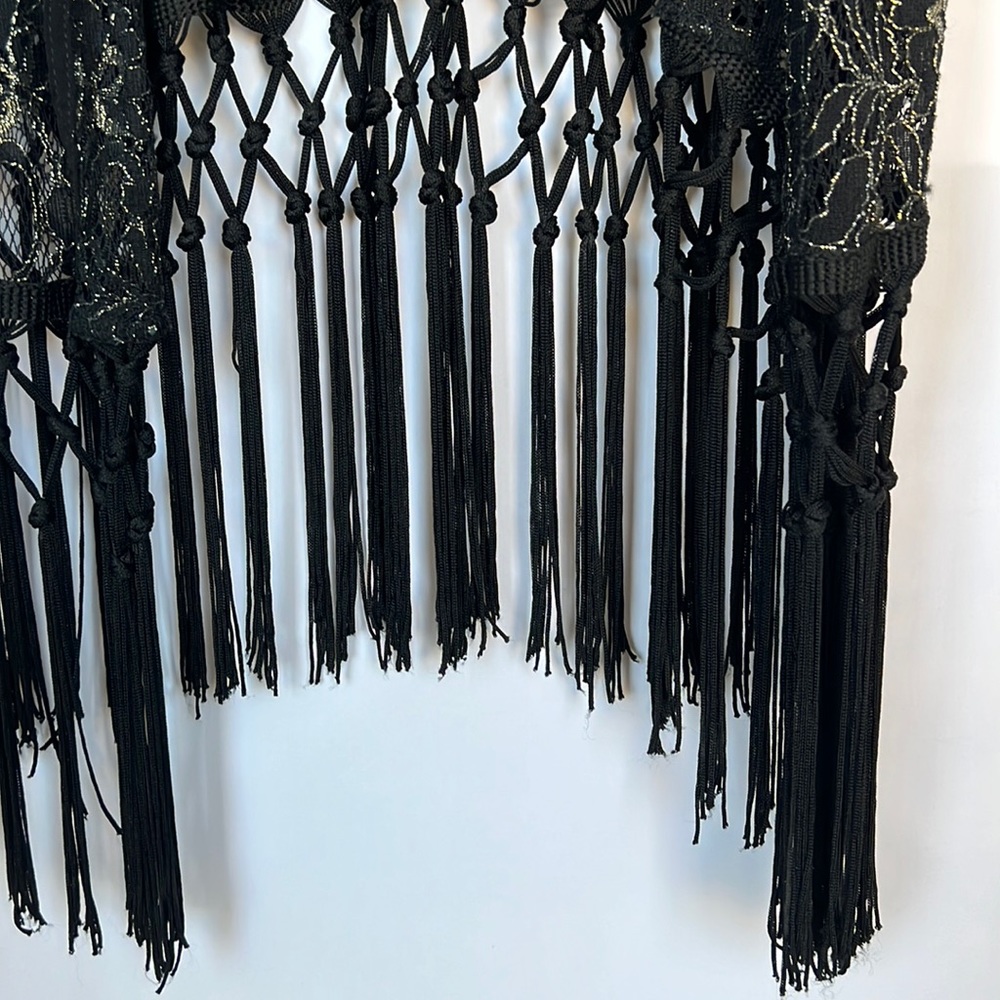 Forever 21 Medium Black/Gold Lacy Kimono - Picture 8 of 11